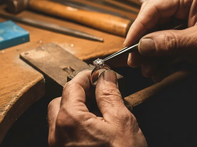 Goldsmith Setting a Brilliant Cut Diamond Solitaire Ring